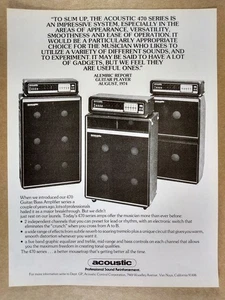 1976 Acoustic Control 470 Series Amplifiers vintage print Ad - Picture 1 of 1