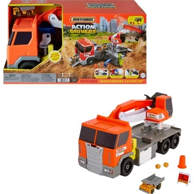 Matchbox Transforming Excavator Truck Set Kids Construction Play Toy Vehicle - Image 1 of 4