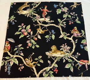 Nuevo león leopardo intérprete mono estampado diseño tela 25" por 25" elegante negro - Imagen 1 de 8