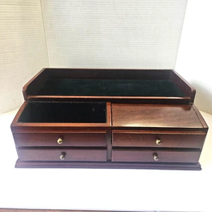 Original Frontgate Solid Mahogany Desk Valet/Jewelry Organizer w/Secret Storage. - Picture 1 of 10