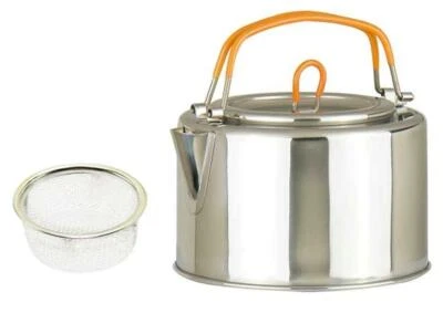1L Edelstahl Wasserkessel mit Sieb Teekessel Wasserkocher 300g Camping mit Griff - Bild 1 von 4