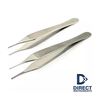 Surgical Micro Adson Tweezers Tissue Dissecting Suturing Forceps Dentistry Lab - Picture 1 of 1