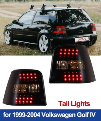 for 1999-2004 Volkswagen Golf IV GTI MK4 LED Tail Lights Black Smoke Lens Accs  - Image 1 of 4