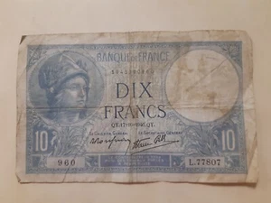 10 Francs Note 1940 - 17/10/1940- France -wartime Currency - Picture 1 of 2