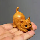 Lovely Cats Small Wooden Sculptures Figurines Decorations Xmas Gift Ornament