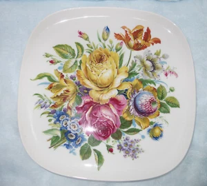 Heinrich - Plato de servir / plato de oferta a pie, decoración floral - años 50 - Imagen 1 de 7