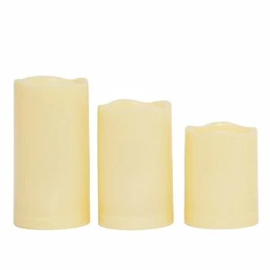 EcoGecko 3 PCS Outdoor Weatherproof Flameless  LED Pillar Candles with Timer - Picture 1 of 6