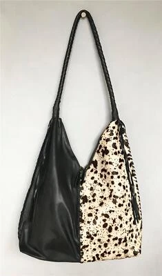 Hand Made NKR! TASSAL BOHO LEATHER BAG Womens Shoulder Bag New - Black - Image 1 of 4