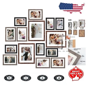Versatile 15-Pack Picture Frames Set - Wall or Tabletop Display Options - Picture 1 of 9