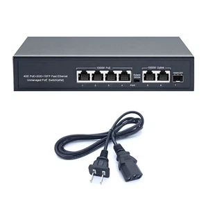 1000mbps 6 Port POE Switch IEEE802.3af/at AC100-240V RJ45 Network Equipment Part - Picture 1 of 17