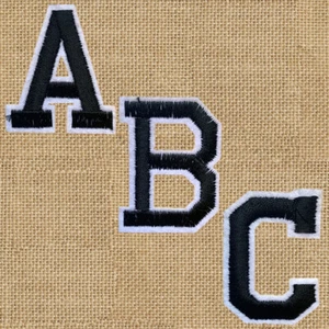 1pc Letter Number Black Embroidered Cloth Iron On Patch Appliqué Alphabet #1673 - Picture 1 of 27