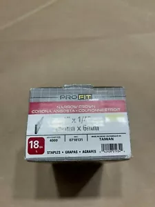 18 GA NARROW CROWN STAPLES 1” X 1/4” ELECTRO GALVANIZED 4000 STAPLES 718131 R3 - Picture 1 of 3