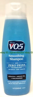 1x Alberto VO5 Smoothing Shampoo ZERO Frizz Keratin+Argan Oil +Niacinamide 15 OZ - Image 1 of 4