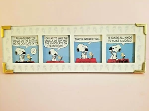 Hallmark Gallery's Peanuts Framed Comic Strip "It Takes All Kinds!" 9" x 3" - Picture 1 of 5