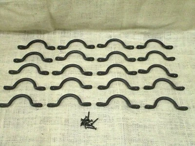 20 HAND FORGED IRON DRAWER BIN PULLS CABINET HANDLES KITCHEN BATH PRIMITIVE FARM - Image 1 of 4