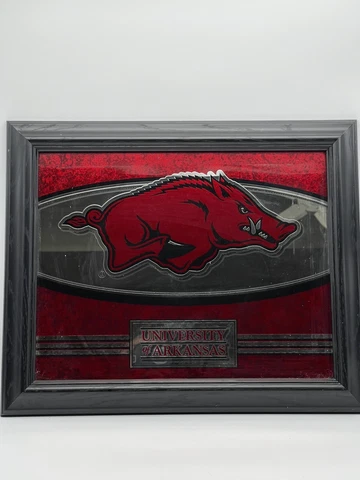 University of Arkansas Razorbacks Framed Mirror Wall Hanging Plaque Cover