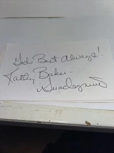 Kathy Baker 1985 US Open Winner Signed 3x5 index Card - Picture 1 of 1
