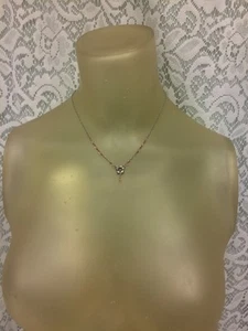 "Collar vintage de plata esterlina 925 centro de flores con cristales rosados 17,5" - Imagen 1 de 5