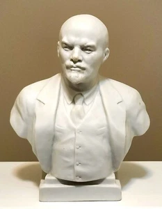 EXCELLENT VINTAGE 1960's WHITE BISQUE PORCELAIN LENIN BUST FIGURINE by LFZ ЛФЗ - Picture 1 of 14