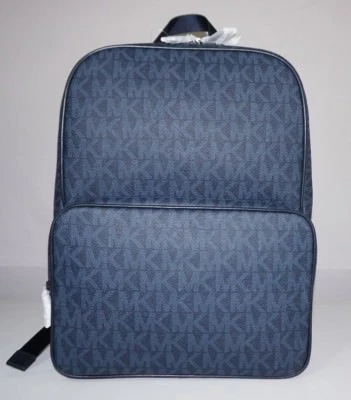 Bolso Mochila Michael Kors Jet Set Para Hombre Logo Signature Azul Báltico Foto 1 de 4
