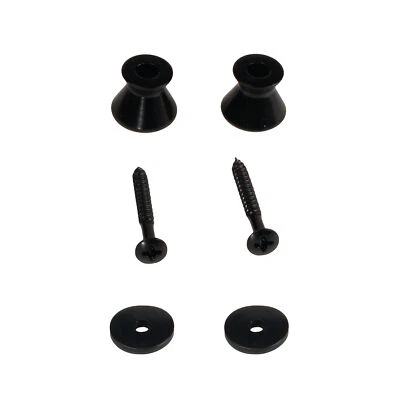 Pack de 2 botones de correa de guitarra negra para guitarras eléctricas - Ajuste universal Foto 1 de 4