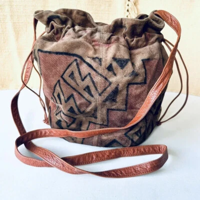 Bolso/cartera tipo hobo tipo cubo bandolera de cuero Carlos Falchi vintage de los 80 RARO Foto 1 de 4