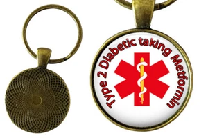 Llavero con medicamentos Alerta médica T2 para diabéticos que toman medicamentos diabetes - Imagen 1 de 1