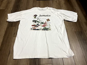 Vintage Jamaican T Shirt 5XL White Map Jamaica Map - Picture 1 of 5