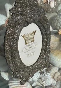 A Gilded Life by Silvestri! Ornate Black Glitter Oval Frame - Picture 1 of 9