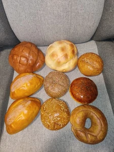 Vintage Lot Of 9 Artificial Bread Display Prop Faux Food Display Home Décor - Picture 1 of 9