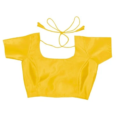 Blusa para mujer satinada sari confeccionada de diseñador indio cosida top corto Choli Foto 1 de 3