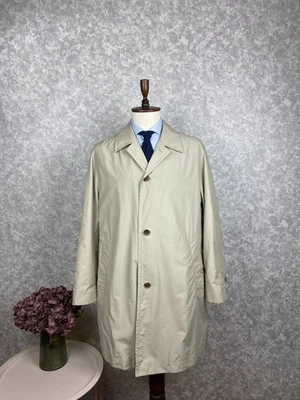 Mens Hugo Boss Trafos Beige Cotton Nylon Half Lined Mac Coat Size 42, EU 52 - Image 1 of 4