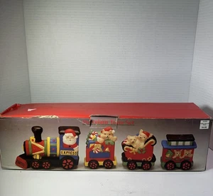 Vintage Porzellan Weihnachtszug Set OVP Santa Express Deko 4 Teile 90er - Bild 1 von 15