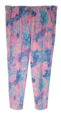Pantalón Lilly Pulitzer Emora Tejido Multi Esplendor En La Arena Talla XL Terry Francés Foto 1 de 4