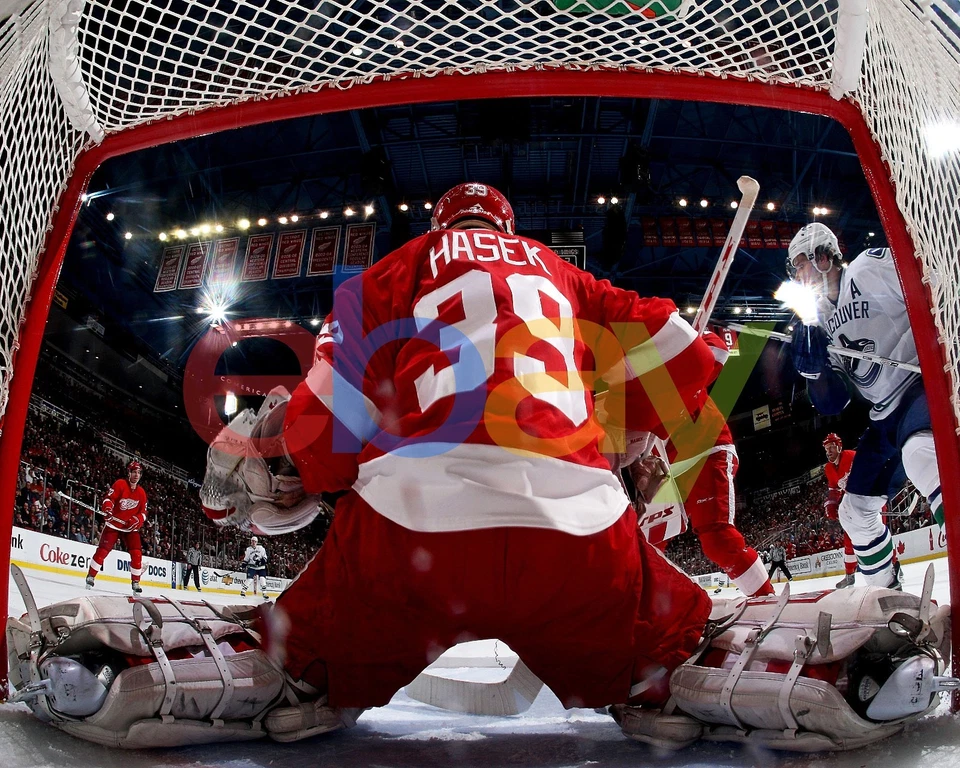 Dominik Hasek Net Cam Detroit Red Wings 8x10 Vintage NHL Hockey Photo - Image 1 of 1