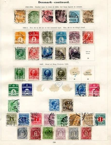 Denmark 1885-1915 page 42 mainly used stamps old time collection mixed condition - Picture 1 of 1