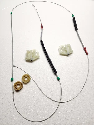 Kit de cables reguladores de ventana para puerta delantera BMW X3 E83 2004-2010 clips mejorados Foto 1 de 4