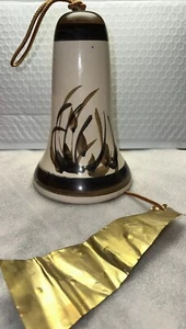 USA PACIFIC STONEWARE CATTAILS BELL Windchime - Picture 1 of 3