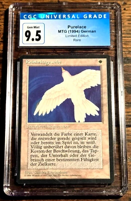 Purelace CGC 9.5 Gem Mint FBB Revised Ed German Rare Vintage MTG + Fast Ship! - Image 1 of 2