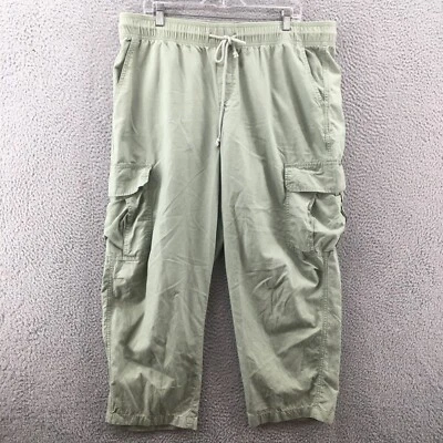 Pantalones cargo Lucky Brand para mujer XL verde cintura elástica cordón mezcla de algodón Foto 1 de 4