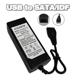 12V/5V 2A USB to IDE/SATA Power Supply Adapter Hard Drive HDD CD-ROM AC DC CS - Picture 1 of 9