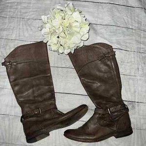 Frye Phillip Reitstiefel aus Leder hohe Schnallen Gr. 11 - Bild 1 von 8