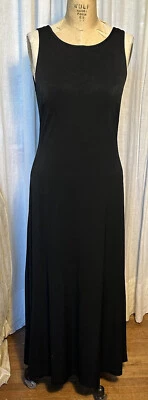 Vestido midi vintage Barbara Lerner negro jersey espalda baja talla M usado  Foto 1 de 4