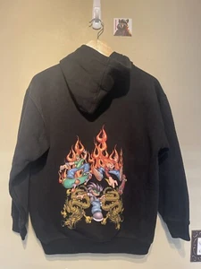 VINTAGE Flamehead Hoodie Youth M JNCO Skater Graphic Y2K 00s Adult Small - Picture 1 of 5