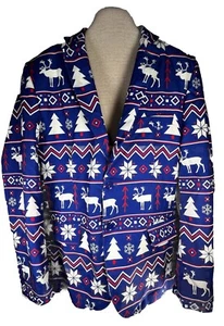 OPPOSUITS CHRISTMAS REINDEER BLAZER SUIT JACKET Men's Medium 38 - 40 NORDIC BLUE - Picture 1 of 16