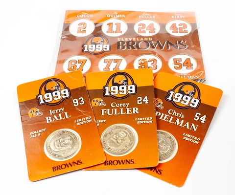 Cleveland Browns 1999 Collectible Coins Speilman, Fuller, Ball Y Cover