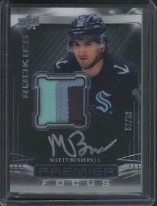 2022-23 Upper Deck Premier Hockey Matty Beniers #PFPR-MB RC Focus Patch Auto /50 - Picture 1 of 2