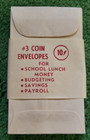 New Old Stock Vintage #3 Coin Envelopes in Original Wrapper 22 ct.