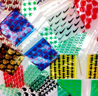 100 SMALL MINI ZIP LOCK BAGGIES 1.5" X 1.5" 1515 MINIMUM 23 MIXED DESIGNER BAGS