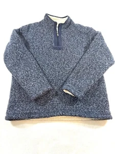 Orvis Quarter Zip M Men’s Sherpa Lined Heathered Blue - Picture 1 of 12